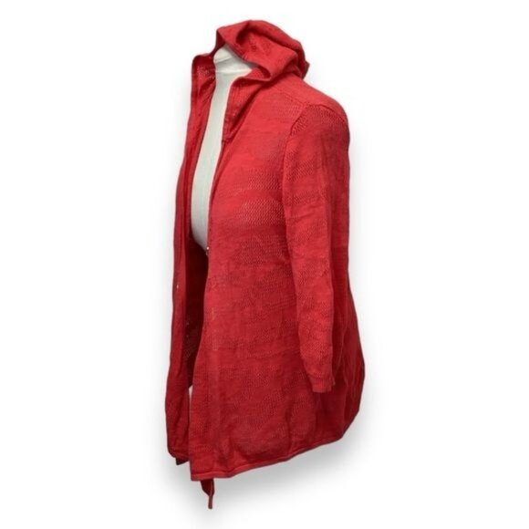 Weekends Chico’s Women’s Patara Tie Front Hoodie Cardigan Sweater, size 12 - Picture 3 of 10